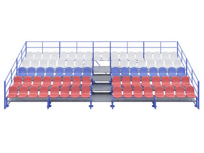 Трибуна 5-и рядная пластиковые сидения, 82 места T013